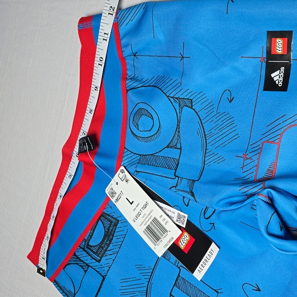 NWT Adidas x Lego® Tech Pack Tights Kids', Blue, Size L - Picture 9 of 13